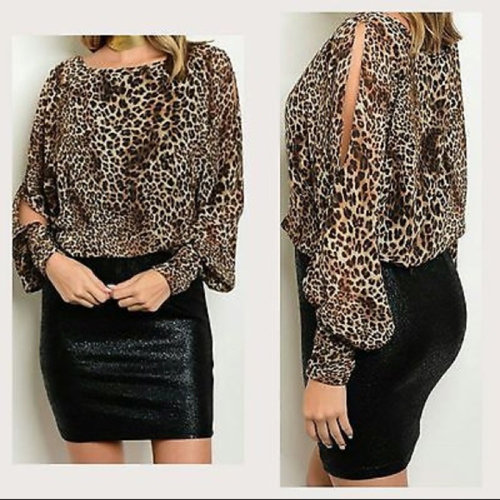 Cheetah print cocktail dress size M
